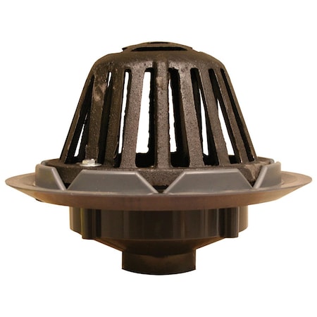 Jones Stephens 2in. PVC Roof Drain with Cast Iron Dome R18001